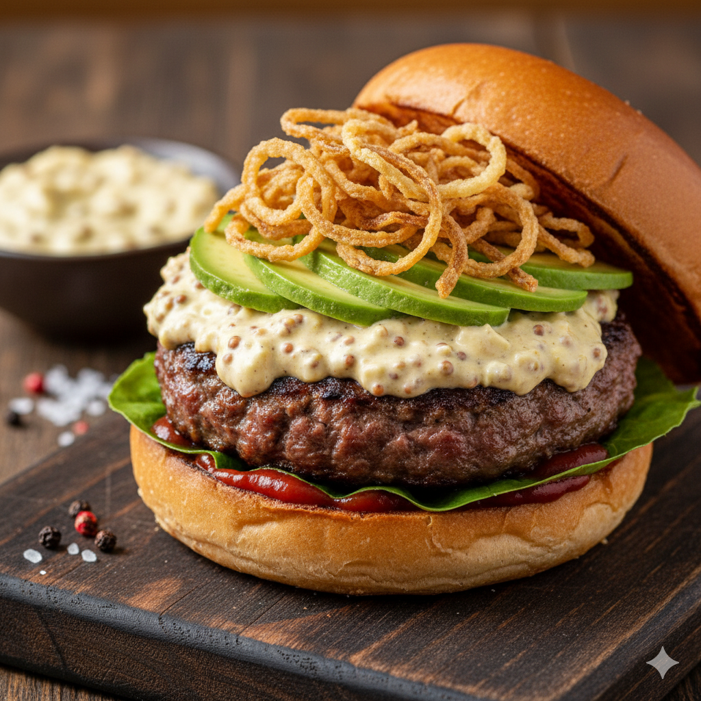 Burger mit Rindfleisch vom Grill